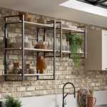 Accent with black shelves